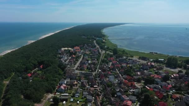 Prachtig Landschap Jastarnia Krajobraz Aerial View Polen Hoge Kwaliteit Beeldmateriaal — Stockvideo