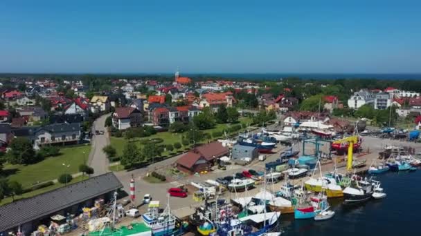 Konsey Güzel Peyzaj Jastarnia Urzad Miasta Krajobraz Hava Manzarası Polonya — Stok video