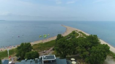 Burun bölgesi Rewa Cypel Rewski Havacılık Polonya 'yı gösteriyor. Yüksek kalite 4k görüntü