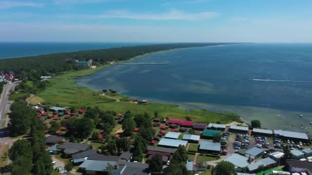 Όμορφο Τοπίο Jastarnia Krajobraz Aerial View Πολωνία Υψηλής Ποιότητας Πλάνα — Αρχείο Βίντεο