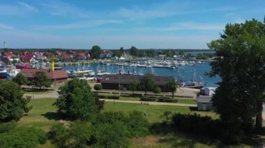 Port Jastarnia Krajobraz Hava Görüntüsü Polonya. Yüksek kalite 4k görüntü