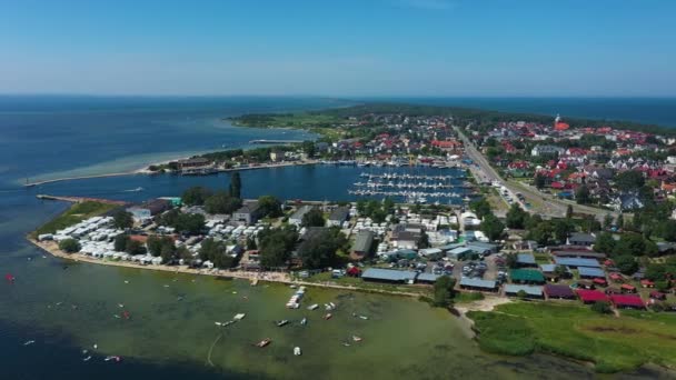 Panorama Port Jastarnia Krajobraz Aerial View 폴란드 고품질 — 비디오