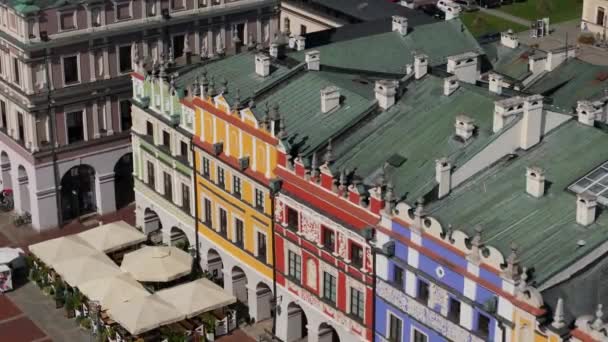 Krásná Krajina Staroměstské Náměstí Zamosc Aerial View Polsko Vysoce Kvalitní — Stock video