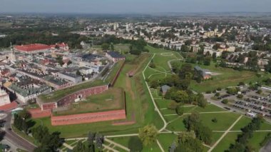 Güzel Panorama Kalesi Eski Kent Meydanı Zamosc Hava Manzarası Polonya. Yüksek kalite 4k görüntü