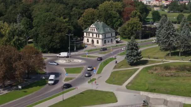 Воздушный Вид Старый Город Замоска Польше Высококачественные Кадры — стоковое видео