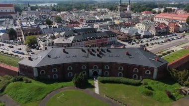 Güzel Panorama Kalesi Eski Şehir Zamosc Hava Manzarası Polonya. Yüksek kalite 4k görüntü