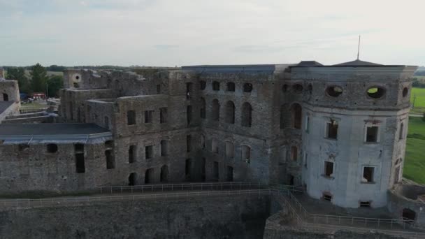 Ruïnes Van Krzyztopor Castle Ujazd Aerial View Polen Hoge Kwaliteit — Stockvideo