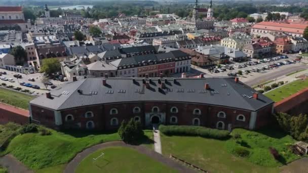 美丽的全景城堡旧城萨莫什克空中观波兰 高质量的4K镜头 — 图库视频影像