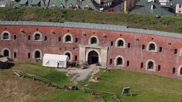 Schöne Festung Zamosc Luftaufnahme Polen Hochwertiges Filmmaterial — Stockvideo