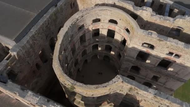 Ruins Krzyztopor Castle Ujazd Aerial View Poland High Quality Footage — Stock Video