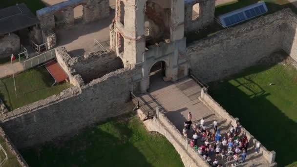 Ruiner Krzyztopor Slot Ujazd Aerial View Polen Høj Kvalitet Optagelser – Stock-video