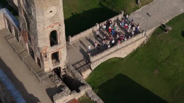 Ερείπια Του Κάστρου Krzyztopor Στο Ujazd Aerial View Πολωνία Υψηλής — Αρχείο Βίντεο
