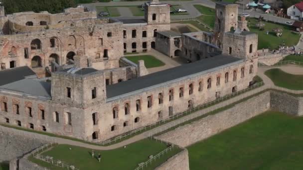 Ujazd Aerial View Poland Krzyztopor城堡的废墟 高质量的4K镜头 — 图库视频影像