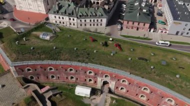 Güzel Kale Topu Eski Şehir Zamosc Hava Manzarası Polonya. Yüksek kalite 4k görüntü