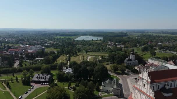 美丽的风景池塘古城萨莫什克空中观景波兰 高质量的4K镜头 — 图库视频影像