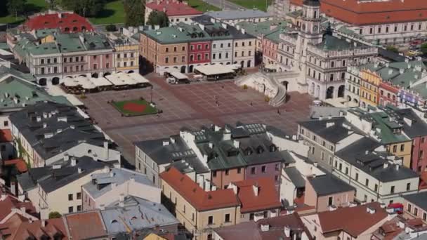 Рыночная Площадь Старого Города Замоска Видом Польшу Высококачественные Кадры — стоковое видео
