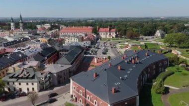 Güzel Panorama Kalesi Eski Şehir Zamosc Hava Manzarası Polonya. Yüksek kalite 4k görüntü