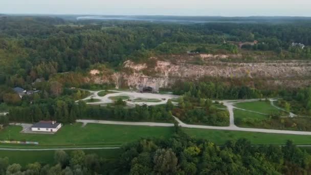 Beau Paysage Carrière Forêt Colline Kazimierz Dolny Vue Aérienne Pologne — Video