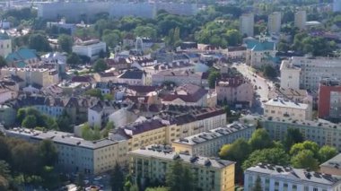 Güzel Panorama Konutları Rzeszow Hava Manzaralı Polonya. Yüksek kalite 4k görüntü