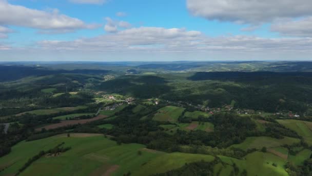 美丽的风景秀丽的风景秀丽的比斯扎迪 比尔扎德 莱斯扎瓦波兰航空观景 高质量的4K镜头 — 图库视频影像