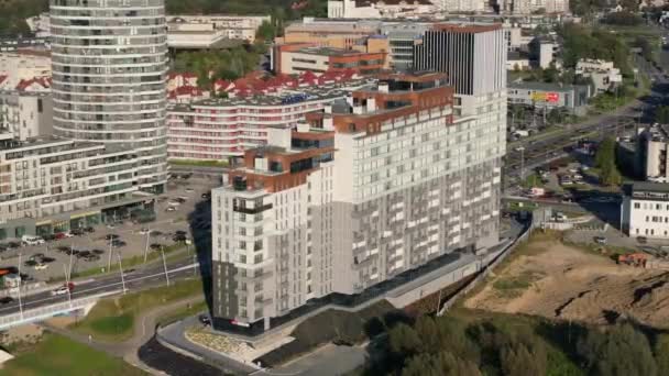 美しい風景 超高層ビル ルツェソー空中ビュー ポーランド 高品質の4K映像 — ストック動画
