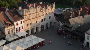 Güzel Kiralık Market Meydanı Kazimierz Bebek Hava Manzarası Polonya. Yüksek kalite 4k görüntü