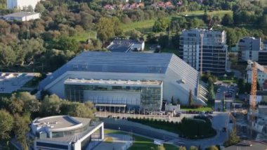 Güzel Peyzaj Salonu Podpromise Rzeszow Hava Manzarası Polonya. Yüksek kalite 4k görüntü