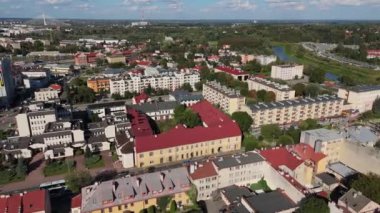 Güzel manzara Rzeszow Hava Manzarası Polonya. Yüksek kalite 4k görüntü