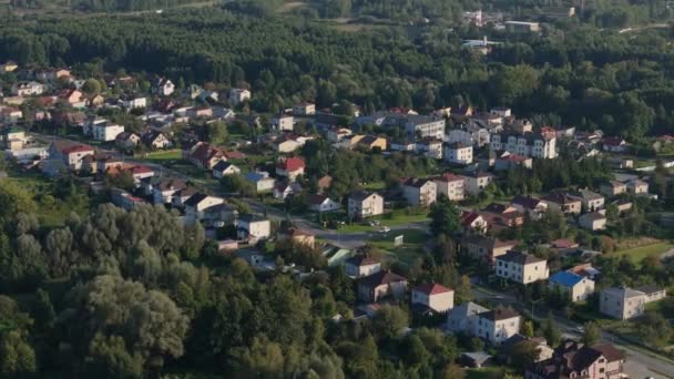 Beautiful Panorama Housing Estate Tomaszow Lubelski Aerial View Poland Vysoce — Stock video