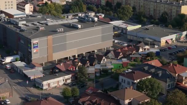 Prachtige Landschapsgallerij Marktplaats Tomaszow Lubelski Luchtfoto View Poland Hoge Kwaliteit — Stockvideo