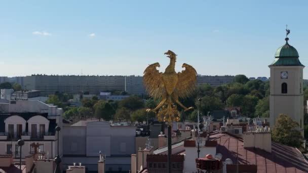 Eagle Tower Council Market Square Rzeszow Vista Aérea Polônia Imagens — Vídeo de Stock