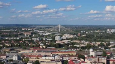 Güzel Panorama Köprüsü Rzeszow Hava Manzarası Polonya. Yüksek kalite 4k görüntü