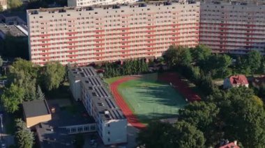 Playfield Gökdelenleri Estate Rzeszow Havacılık Manzarası Polonya. Yüksek kalite 4k görüntü
