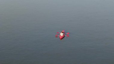 Güzel Manzara Kayak Nehri Vistula Kazimierz Dolny Hava Manzarası Polonya. Yüksek kalite 4k görüntü