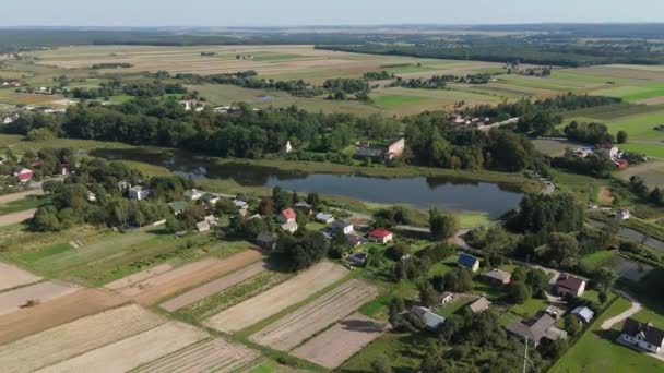 Gyönyörű Táj Vár Romok Krupe Aerial View Lengyelország Kiváló Minőségű — Stock videók
