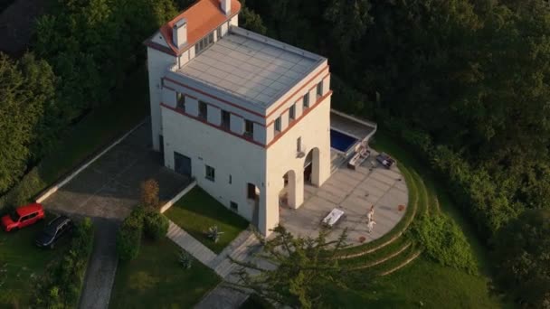 Beautiful Landscape Villa Kazimierz Dolny Aerial View Poland High Quality — Stock Video