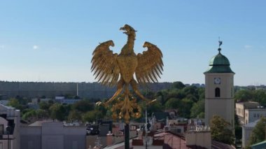 Eagle Tower Council Pazar Meydanı Rzeszow Hava Görüntüsü Polonya. Yüksek kalite 4k görüntü