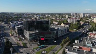 Güzel Peyzaj Galerisi Mall Rzeszow Hava Manzarası Polonya. Yüksek kalite 4k görüntü