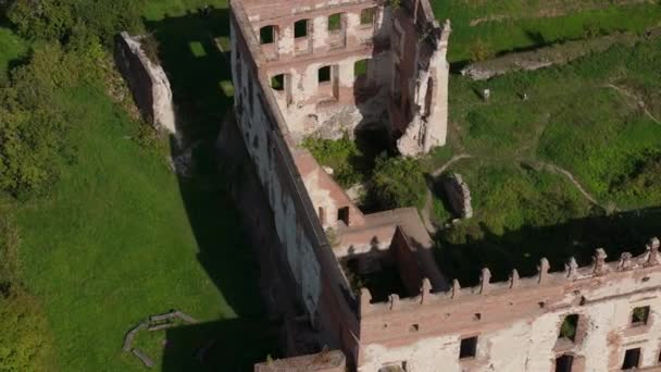 Landskap Castle Ruins Krupe Flygfoto Polen Högkvalitativ Film — Stockvideo