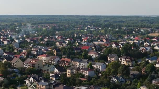 Smukke Landskab Housing Estate Tomaszow Lubelski Aerial View Polen Høj – Stock-video