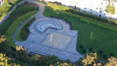 Peyzaj Multimedya Çeşmesi Rzeszow Hava Görüntüsü Polonya. Yüksek kalite 4k görüntü