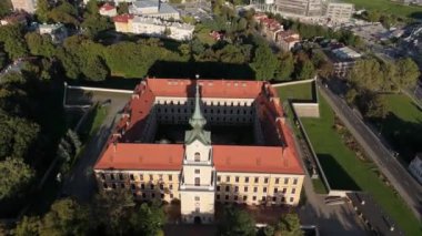 Lubomirski Kalesi Manzarası Rzeszow Hava Görüntüsü Polonya. Yüksek kalite 4k görüntü