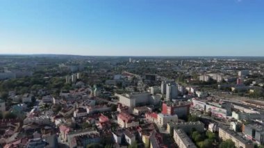 Beautiful Panorama Rzeszow Aerial View Poland. High quality 4k footage