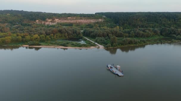 Prachtig Landschap Prom Janowiec Kazimierz Dolny River Vistula Aerial View — Stockvideo