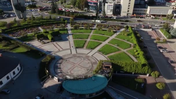 Gyönyörű Bernardine Gardens Rzeszow Aerial View Lengyelország Kiváló Minőségű Felvételek — Stock videók