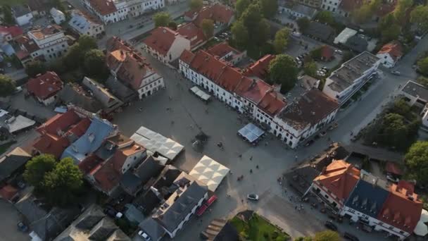 Beautiful Landscape Market Square Cidade Velha Kazimierz Dolny Vista Aérea — Vídeo de Stock