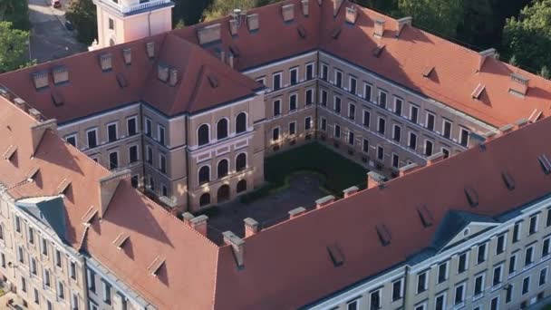 Όμορφο Κάστρο Lubomirski Rzeszow Aerial View Πολωνία Υψηλής Ποιότητας Πλάνα — Αρχείο Βίντεο