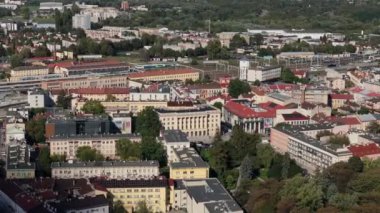 Şehir merkezindeki güzel manzara Rzeszow Hava Manzarası Polonya. Yüksek kalite 4k görüntü