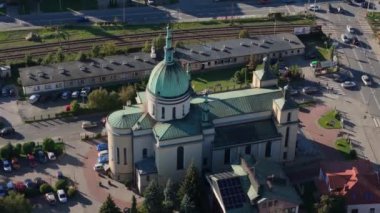 Güzel kilise Rzeszow Hava Manzarası Polonya. Yüksek kalite 4k görüntü