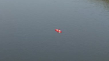Güzel Manzara Kayak Nehri Vistula Kazimierz Dolny Hava Manzarası Polonya. Yüksek kalite 4k görüntü